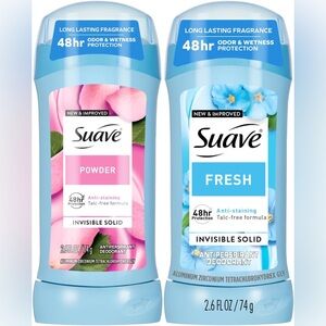 Suave Antiperspirant, Fresh & Powder Variety Anti-Staining, Talc-Free, 2 packs